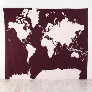 Urban Outfitters Purple World Map Tapestry